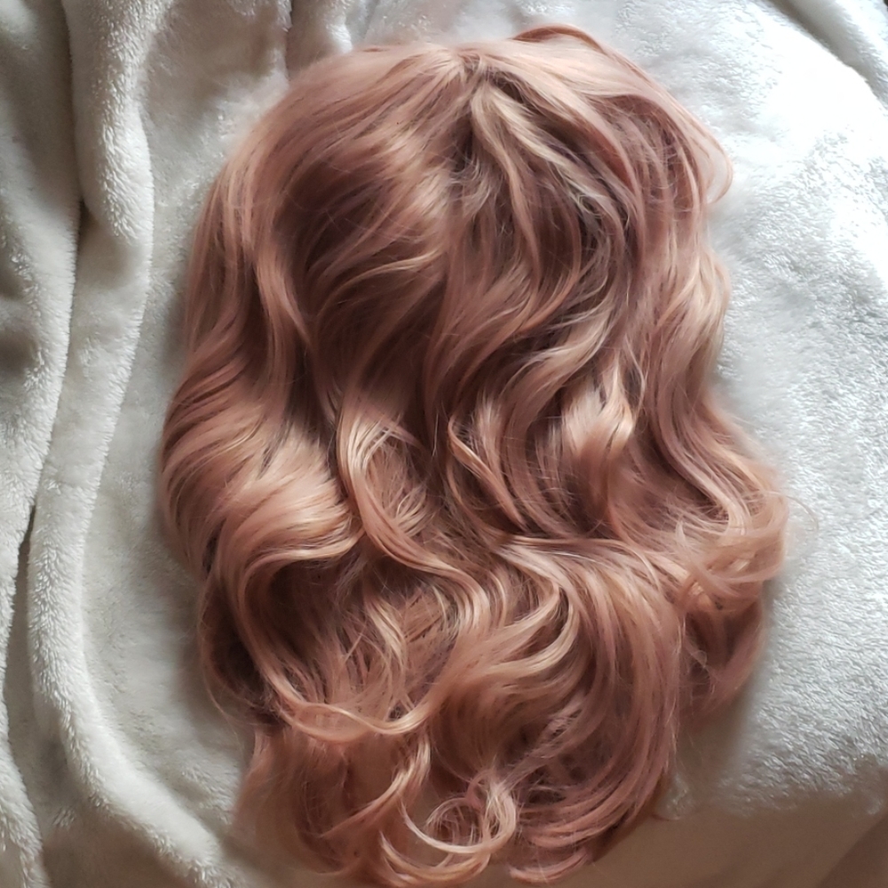 Pink lace front wig